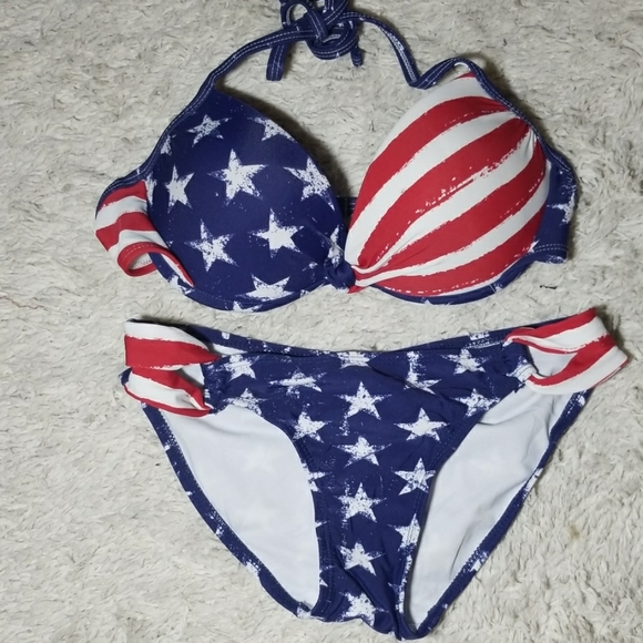 Xhilaration Other - Xhilaration American Flag 4th of July bikini sz Sm